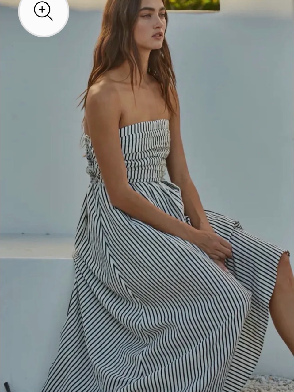 By Together Strapless Black And White Striped Maxi Dress